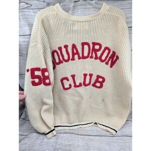 VTG 1958 Squadron Club Acrylic Sweater Size Medium Cardigan Authentic Whipp